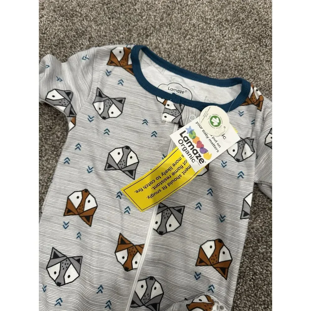 Lamaze Organic 2T Footed Sleeper One Piece NWT Fox Print - Picture 1 of 5